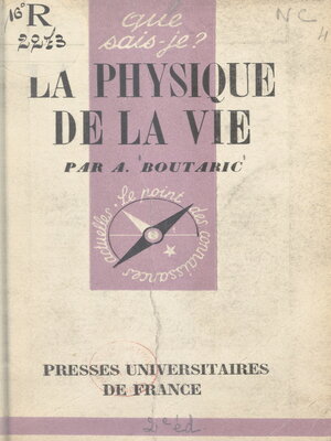 cover image of La physique de la vie